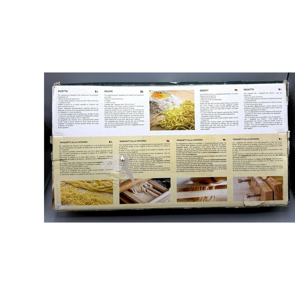 Eppicotispai Chitarra Pasta Cutter Beechwood Double Sided Spaghetti Tagliatelle
